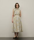 GRACE CONTINENTAL シアーフラワープリントジャガードフレアスカート