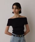 GRACE CONTINENTAL オフショルリブニットトップ