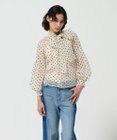 GRACE CONTINENTAL チュールドットボウタイブラウス