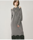 GRACE CONTINENTAL レイヤードレースニットワンピース