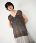 GRACE CONTINENTAL ラメメッシュニットトップ