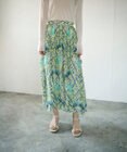 GRACE CONTINENTAL シフォンプリントギャザースカート