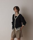 GRACE CONTINENTAL メッシュラインニットカーディガン