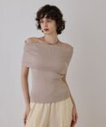 GRACE CONTINENTAL オフショルリブニットトップ