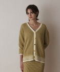 GRACE CONTINENTAL メッシュラインニットカーディガン