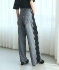 GRACE CONTINENTAL サイドレースデニムパンツ