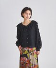 美品【GRACE CONTINENTAL】カットジャガードブラウス カットジャガードフリルカラーブラウス / GRACE CONTINENTAL