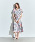 GRACE CONTINENTAL リゾートプリントツイルドレス