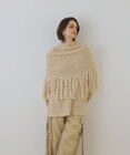 GRACE CONTINENTAL フリンジケープニットトップ