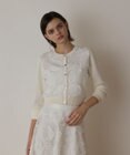 GRACE CONTINENTAL ローズ刺繍ニットカーディガン