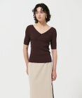 GRACE CONTINENTAL リブカシュクールニットトップ