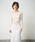 GRACE CONTINENTAL ラメシアーリブニットトップ