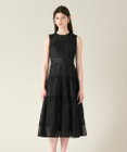 GRACE CONTINENTAL ストライプレースフレアドレス