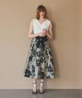 GRACE CONTINENTAL ドットボタニカルジャガードドレス