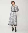 GRACE CONTINENTAL フラワーパネルプリントワンピース