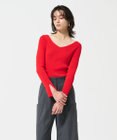 GRACE CONTINENTAL リブVネックニットトップ