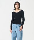 GRACE CONTINENTAL リブVネックニットトップ