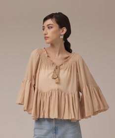 GRACE CONTINENTAL バルーンカフタントップ ベージュ