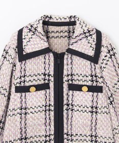 GRACE CONTINENTAL ツイードフーディーコート