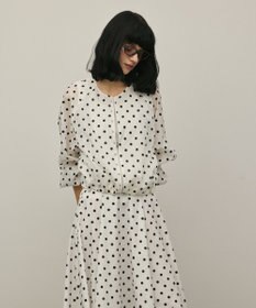 GRACE CONTINENTAL ドットフロッキーブルゾン