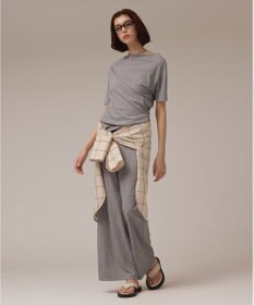 GRACE CONTINENTAL ラメリブジャージパンツ グレー