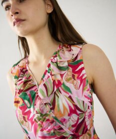 GRACE CONTINENTAL リーフプリントワンピース