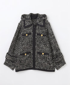 GRACE CONTINENTAL ツイードフーディーコート