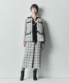 GRACE CONTINENTAL トリミングツイードスカート