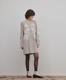 GRACE CONTINENTAL エンブロイダリーニットワンピース