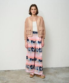 GRACE CONTINENTAL マリンプリントイージーパンツ ピンク