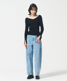 GRACE CONTINENTAL リブVネックニットトップ