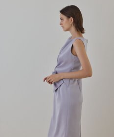 GRACE CONTINENTAL サテンクロスドレープワンピース