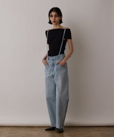 GRACE CONTINENTAL サス付zipデニムパンツ