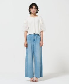 GRACE CONTINENTAL チュールフリルスリーブトップ