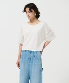 GRACE CONTINENTAL チュールフリルスリーブトップ