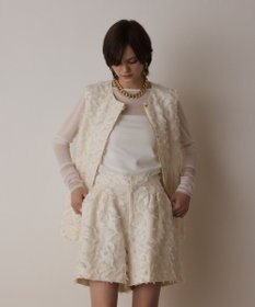 GRACE CONTINENTAL カットジャガードショートパンツ