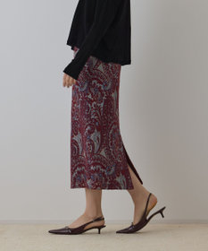 GRACE CONTINENTAL ラメペイズリージャガードスカート ボルドー
