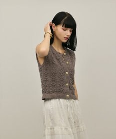 GRACE CONTINENTAL クロシェライクニットジレ