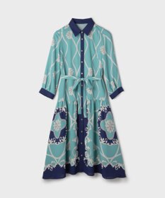 GRACE CONTINENTAL スカーフプリントシャツワンピース
