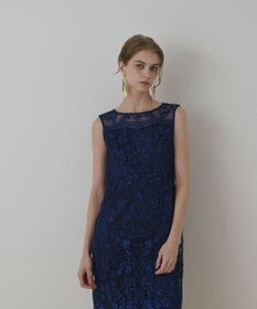 GRACE CONTINENTAL コ－ド刺繍タイトドレス