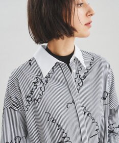 グレースコンチネンタル　ストライプ 長袖Tシャツ フロッキーストライプシャツワンピース / GRACE CONTINENTAL