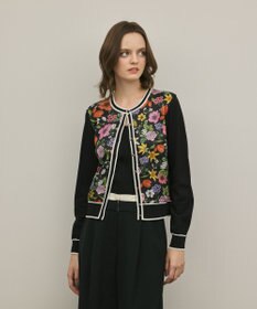 GRACE CONTINENTAL フラワープリントニットカーディガン