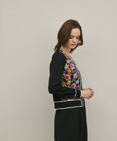 GRACE CONTINENTAL フラワープリントニットカーディガン