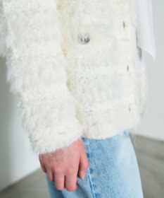 GRACE CONTINENTAL フェザーツイードニットカーディガン