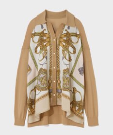 GRACE CONTINENTAL スカーフコンビカーディガン