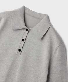 GRACE CONTINENTAL バイカラーポロニットトップ