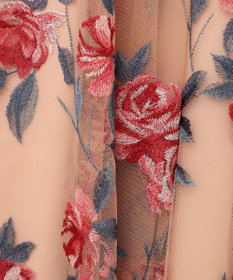 GRACE CONTINENTAL ローズ刺繍フレアドレス