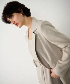 GRACE CONTINENTAL 麻調バックギャザージャケット