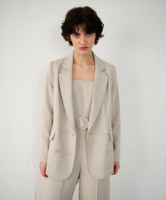 GRACE CONTINENTAL 麻調バックギャザージャケット