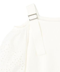 GRACE CONTINENTAL 刺繍パフスリーブニットトップ